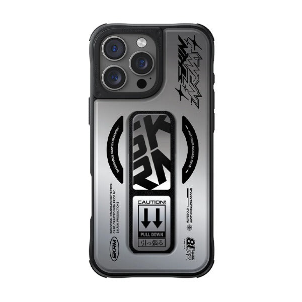 SkinArma iPhone 16 Pro Kira Kobai MagSafe Case With Grip Stand Chrome SkinArma iPhone 16 Pro Kira Kobai MagSafe Case With Grip Stand Chrome
